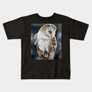 Barn Owl Oil Painting Kids T-Shirt